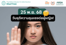 25 พ.ย. วันยุติความรุนแรงต่อผู้หญิง